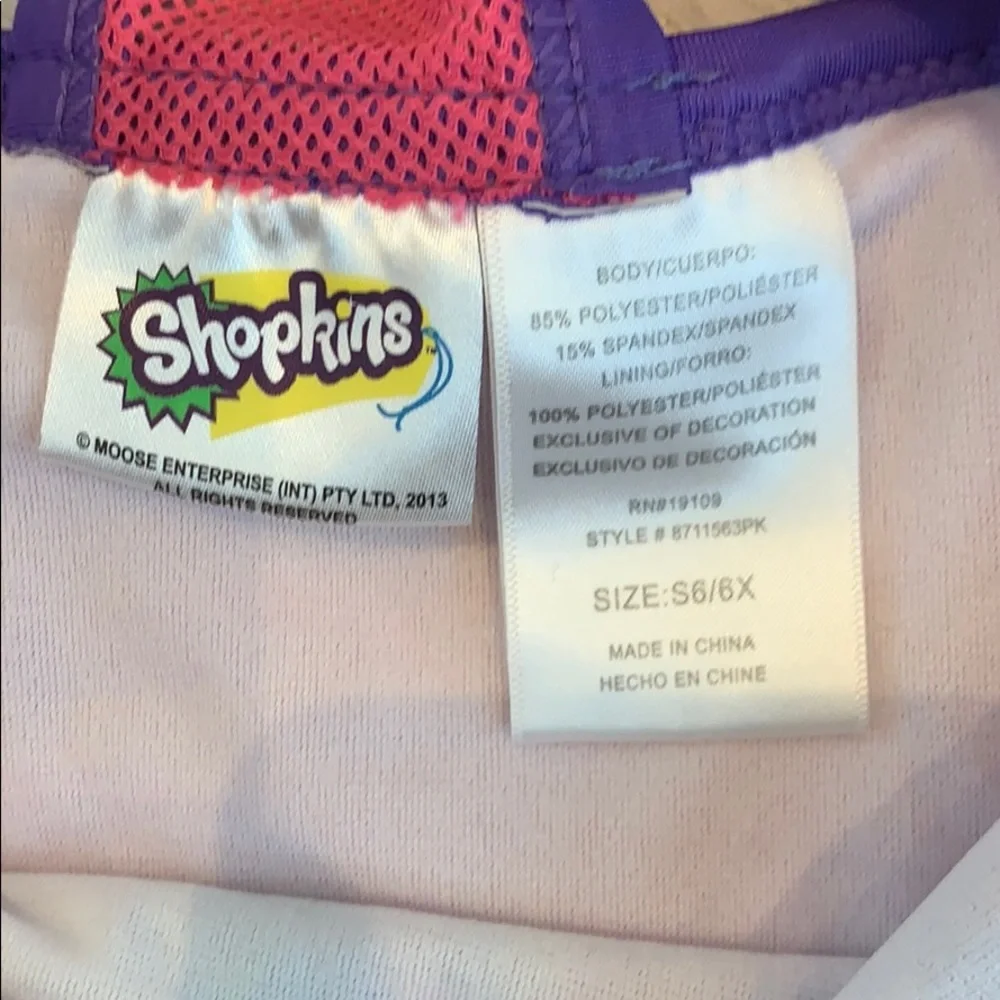 Shopkins girls size