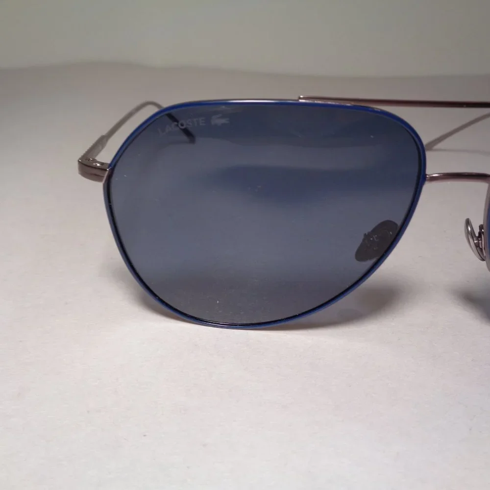 Lacoste L209S Silver Matte New Men's Aviator Sunglasses