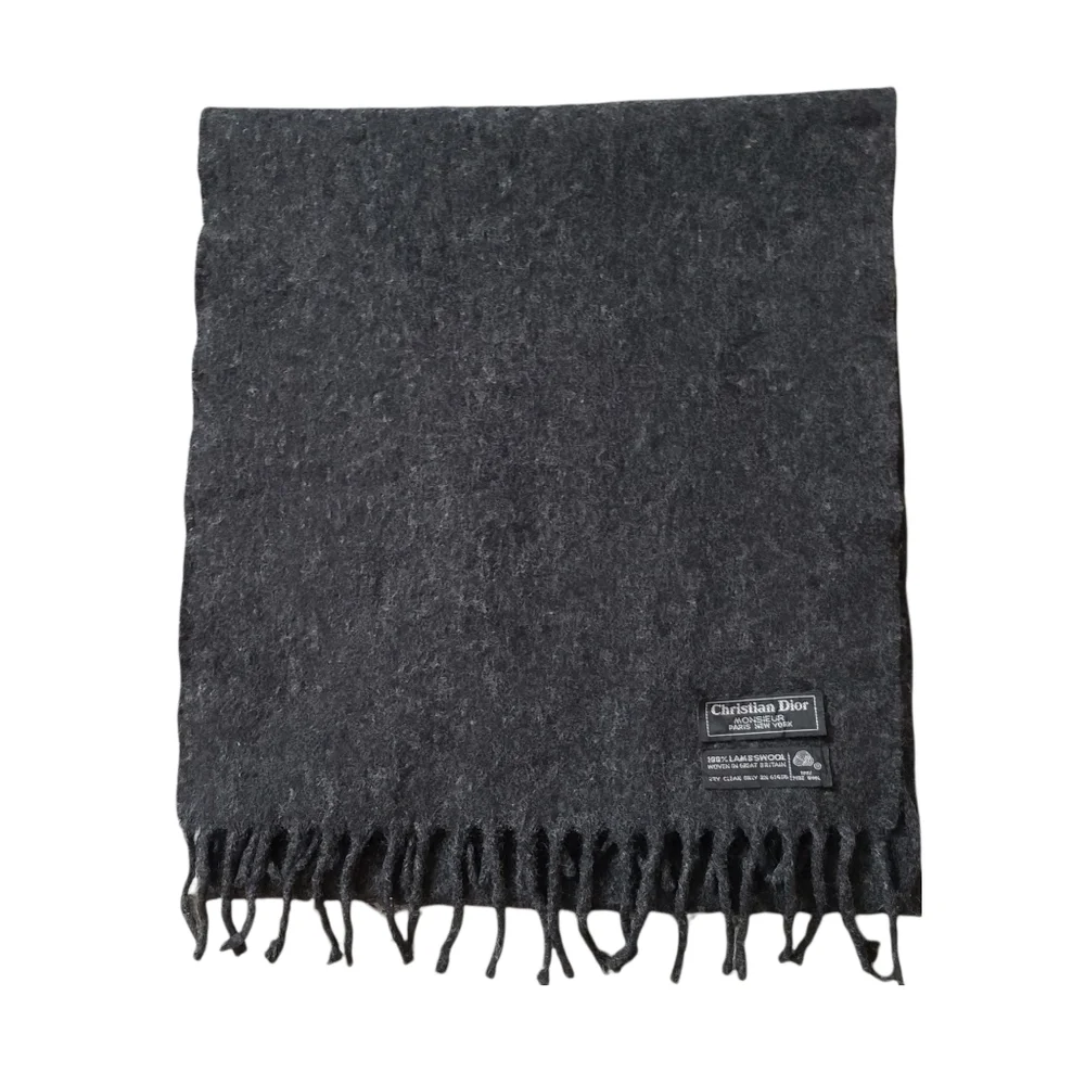 Christian Dior Fringe Lambswool Scarf