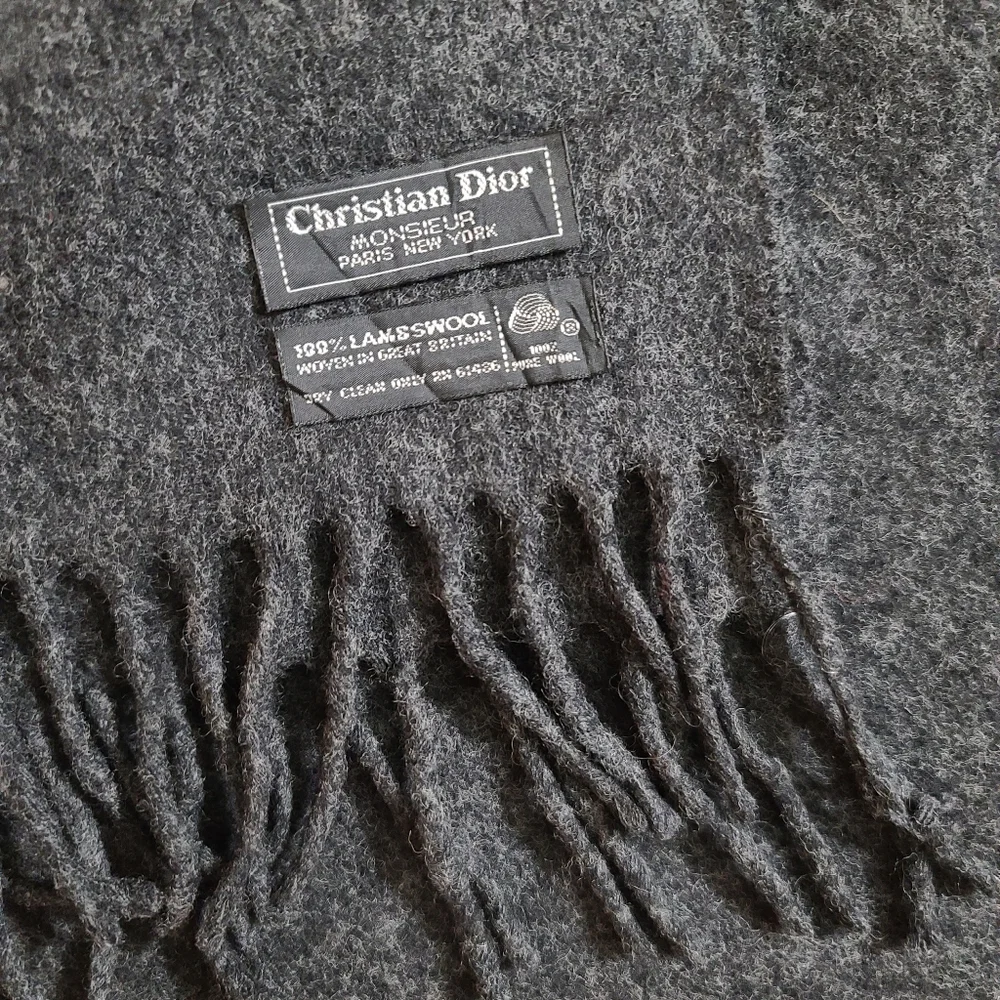 Christian Dior Fringe Lambswool Scarf