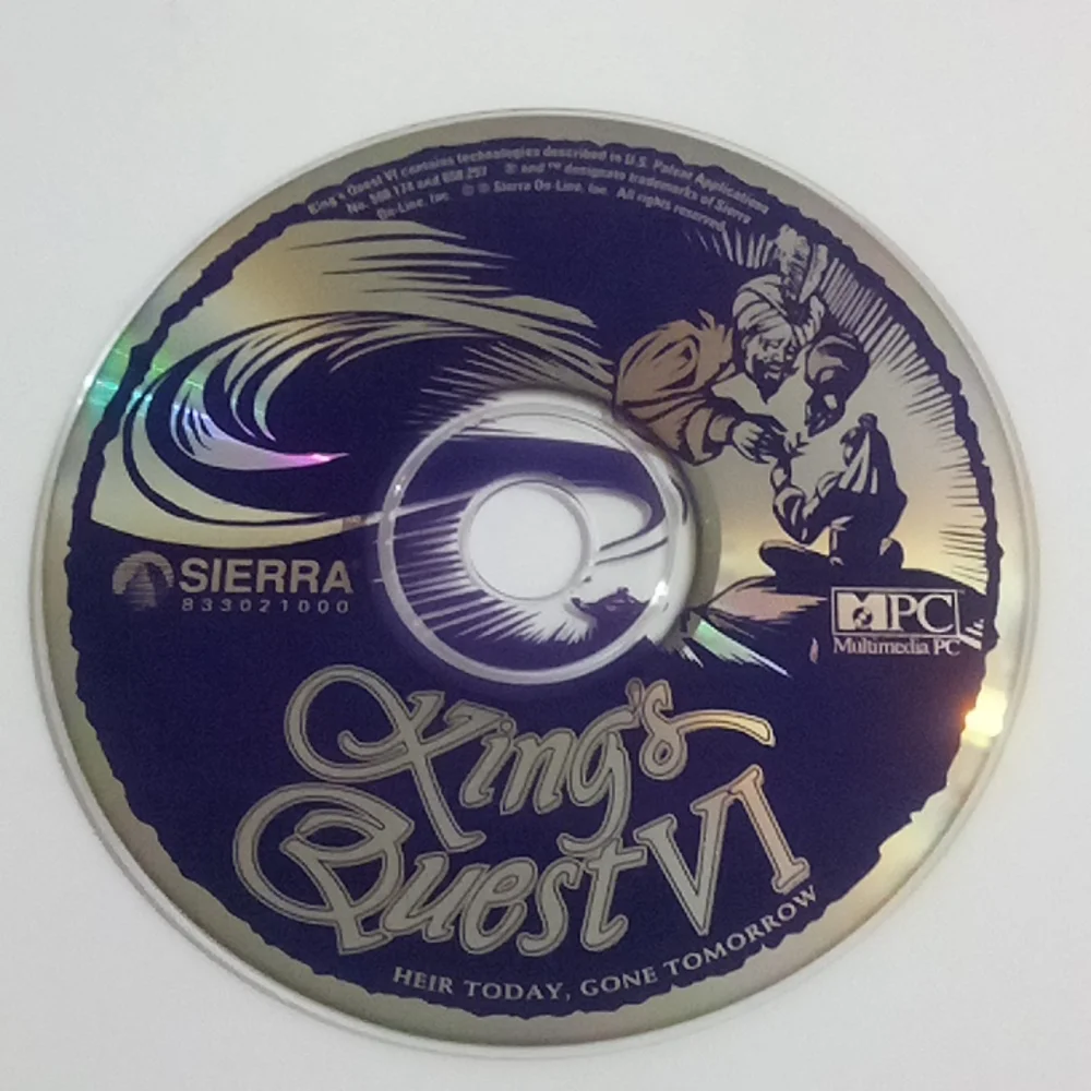 2/$20 1992 King's Quest VI Heir Today, Gone Tomorrow Sierra CD-ROM
