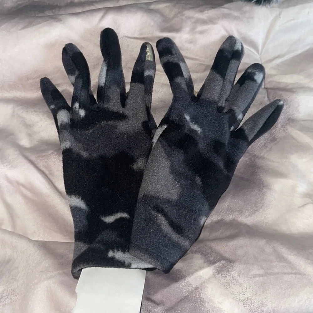 New Fleece Abstract Ombre Marble Gloves