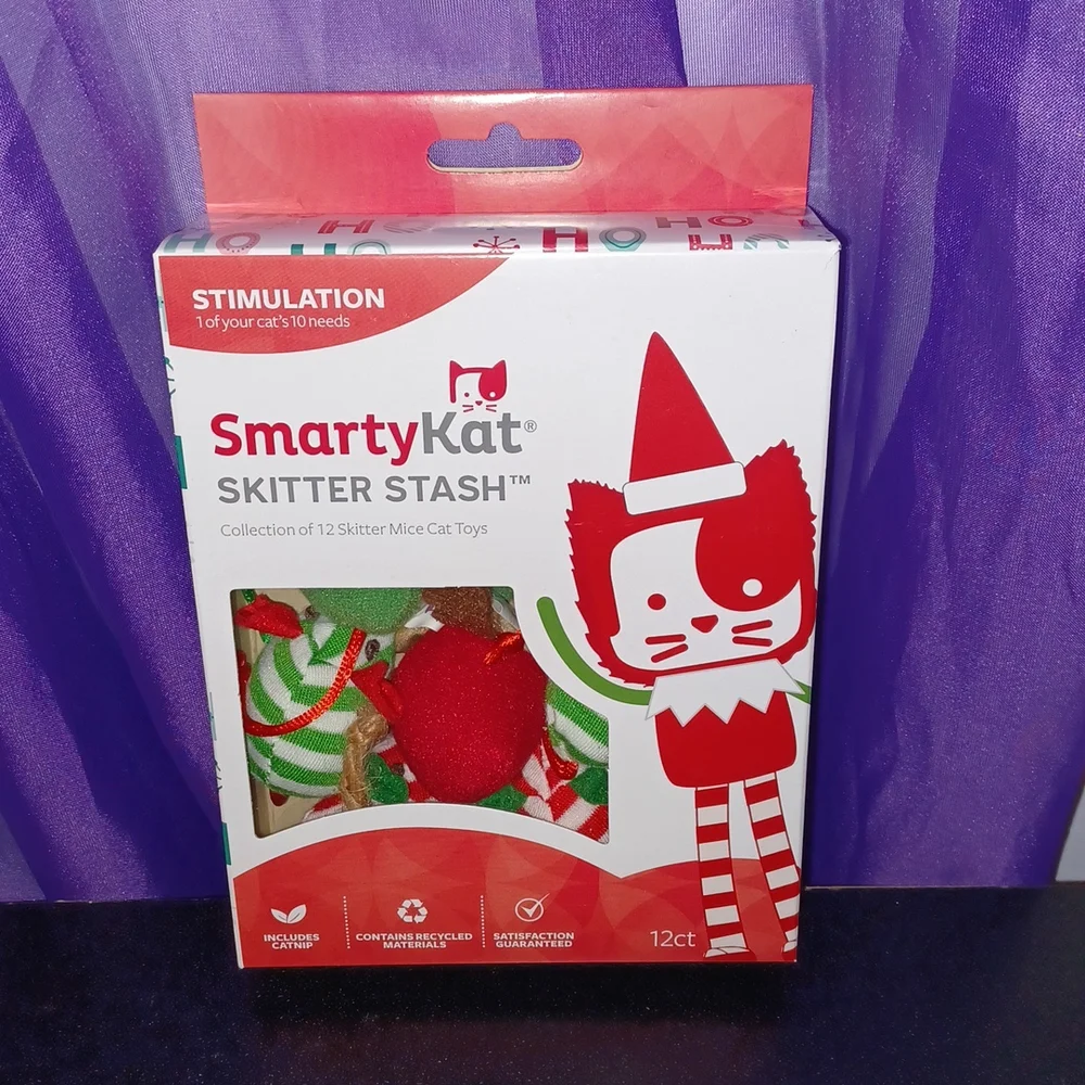 New SmartyKat Skitter Stash 12 Catnip Mice