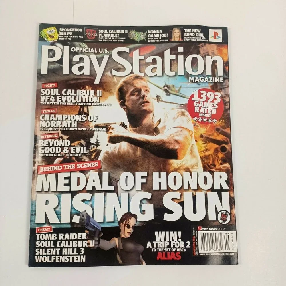 PlayStation Magazine Metal Of Honor 03' Issue 72 INCLUDES DEMO DISC *MINOR WEAR