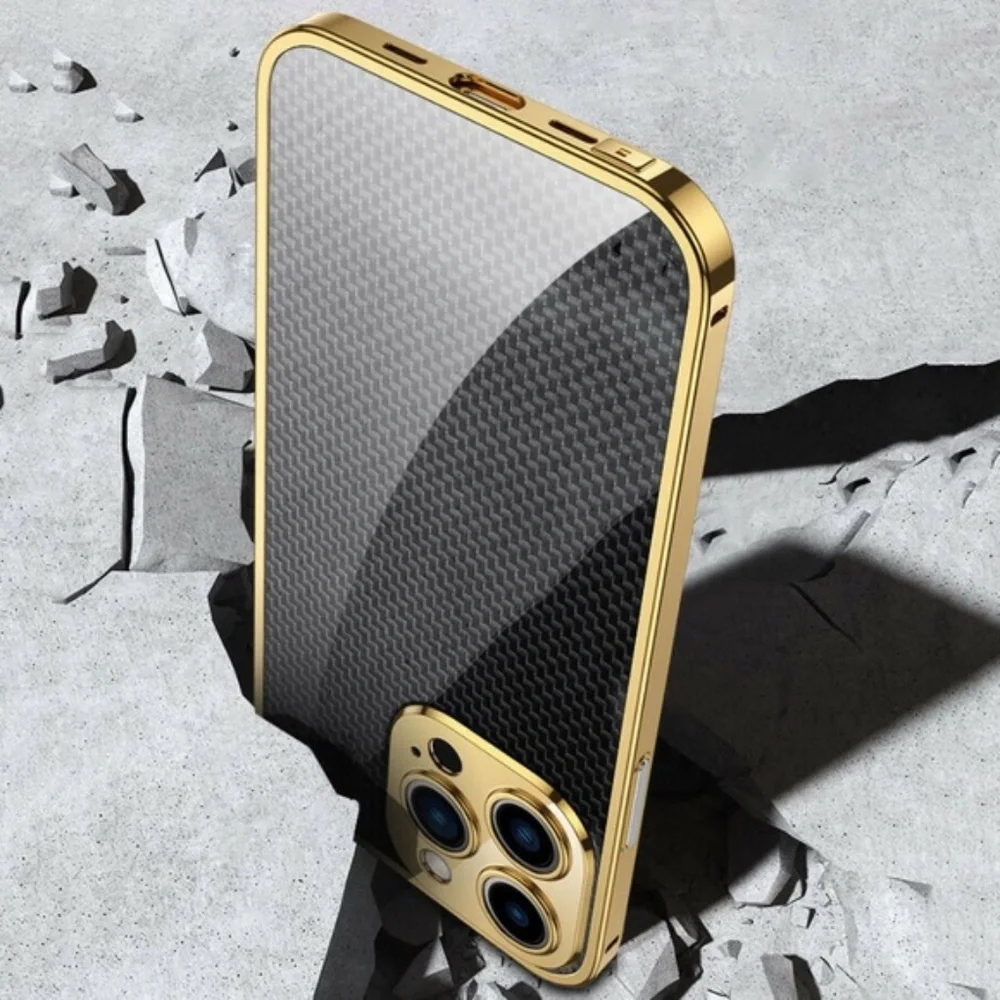 iPhone 13 Pro Max Metal Carbon Fiber Case