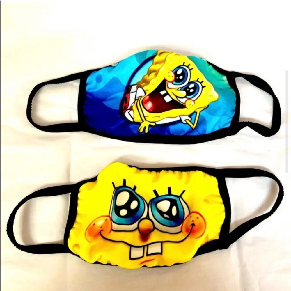 2spongebob squarepants Face Masks Adults or Kids Cloth masks w/2 bonus kids mask