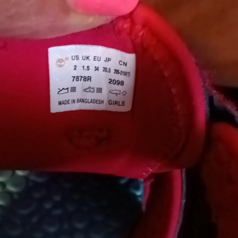 Timberland watermelon size