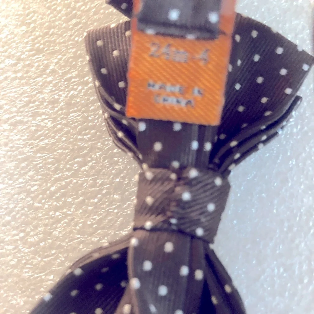 Kids Bow tie brown polka dots