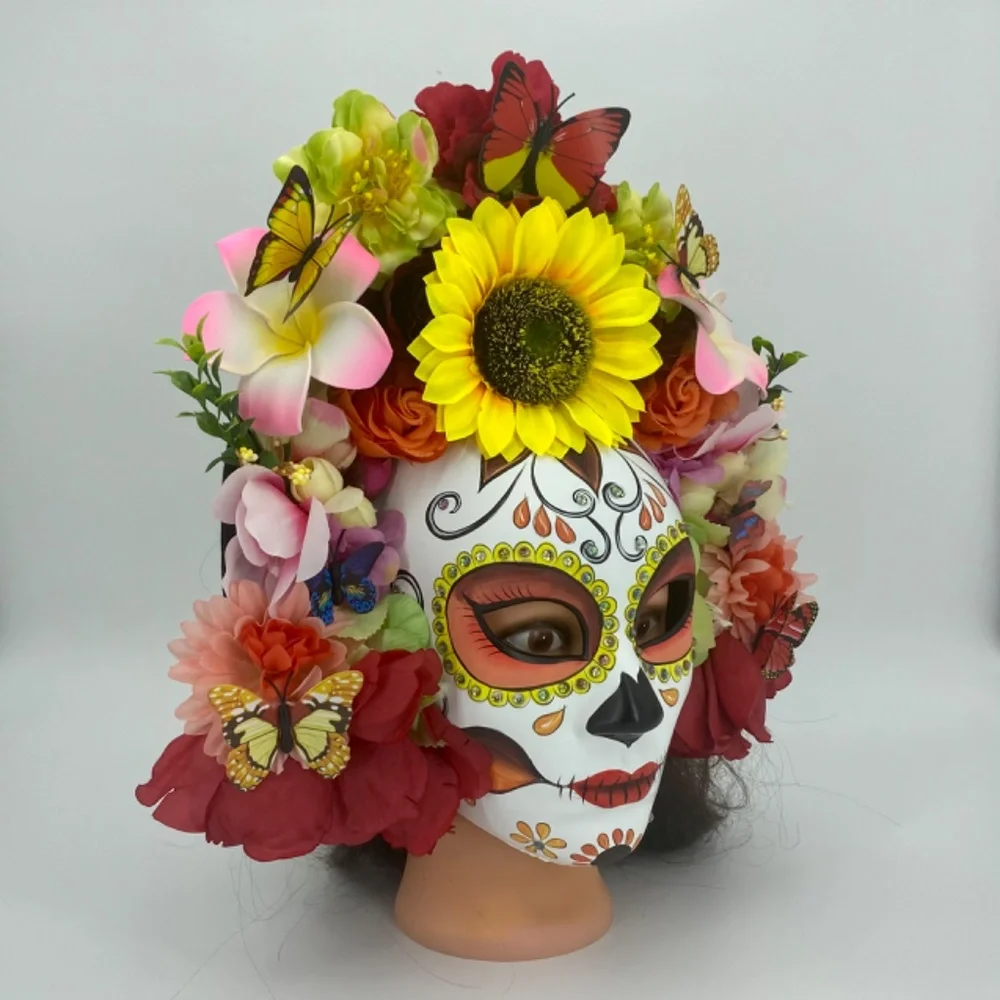 Day of the dead flower mask