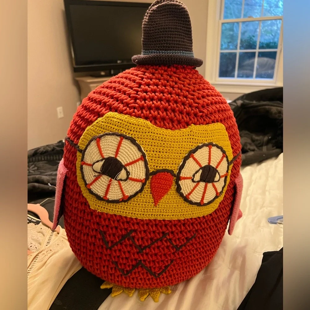 The cutest crochet owl you ever did see! He’s about 2ft tall and so adorable!
