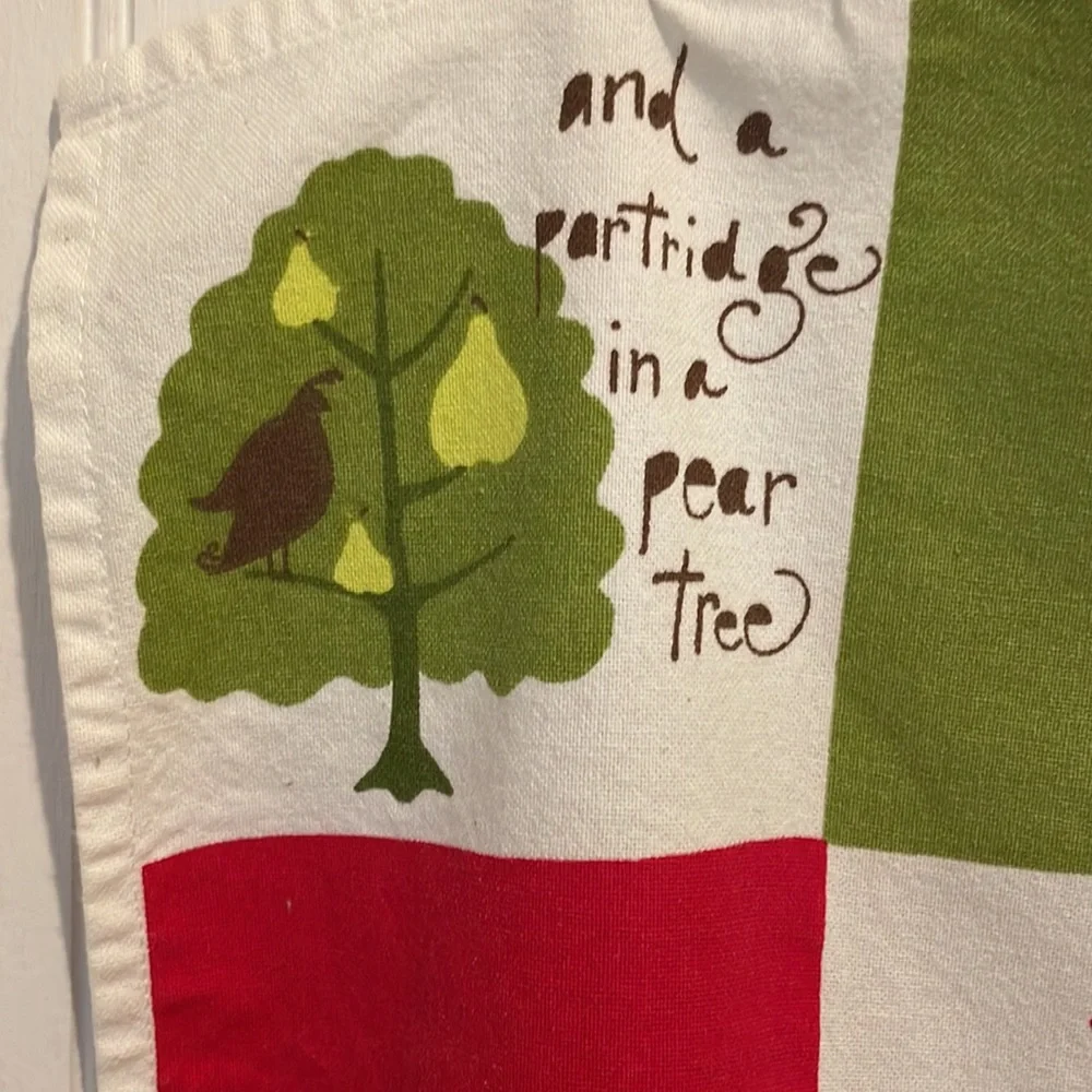Crate&Barrel 12 Days Of Christmas Tea Towel