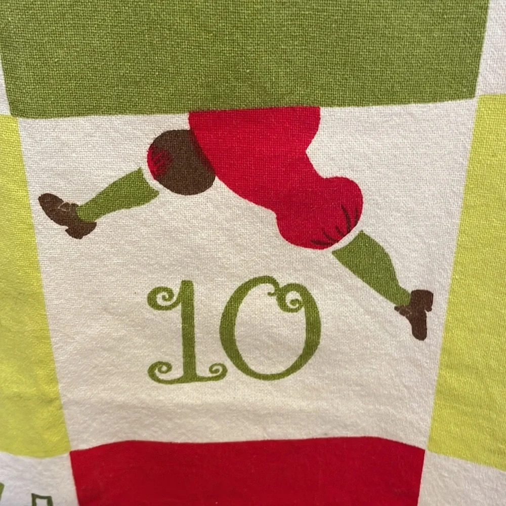 Crate&Barrel 12 Days Of Christmas Tea Towel