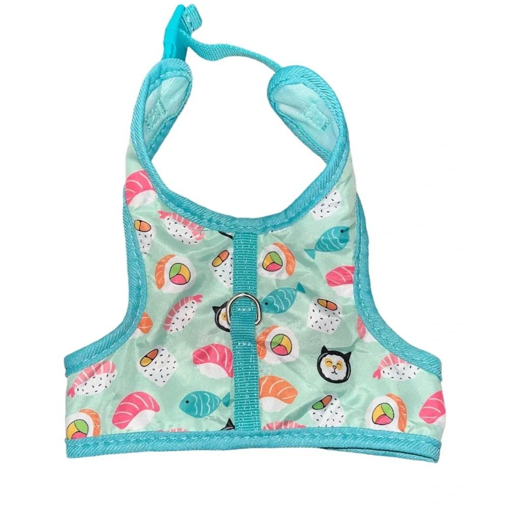 Cat Harness for Walking Sushi Print With Leash New Without Tags. Never Used.