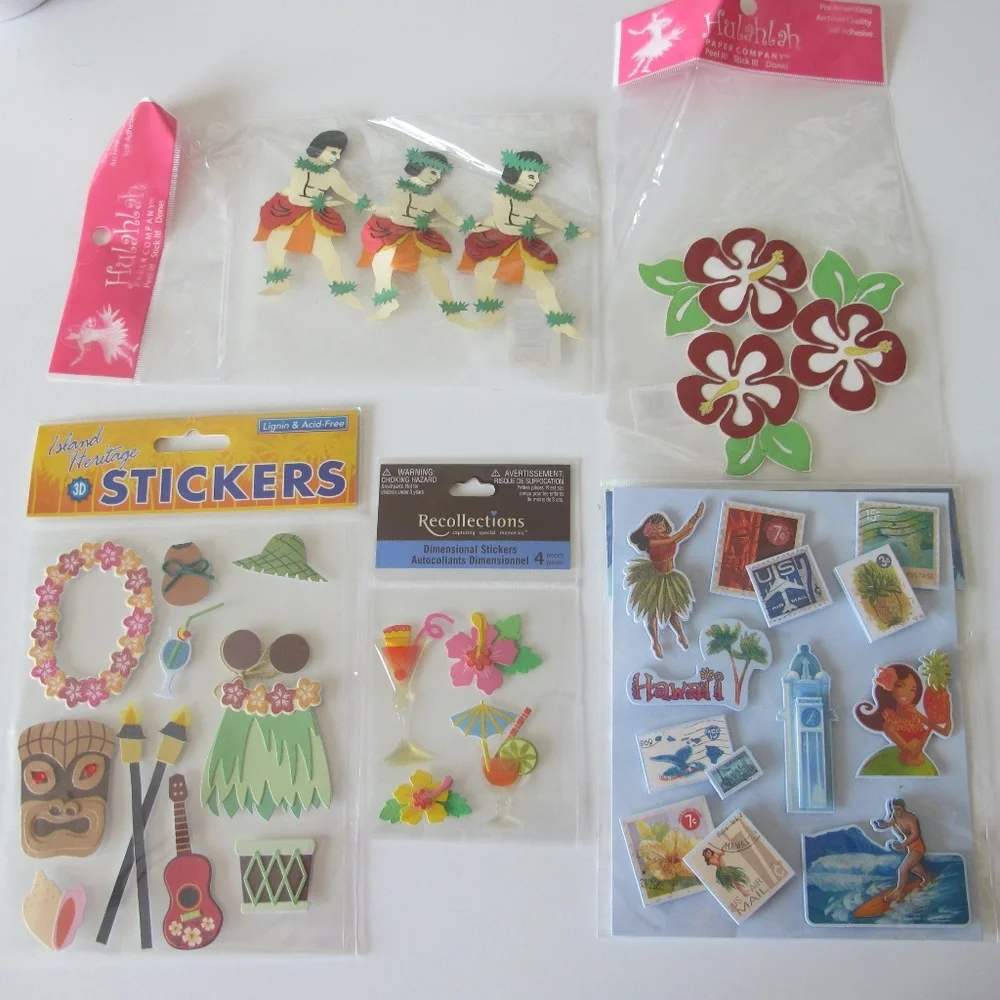 Scrapbooking Sticker Bundle For Paper Crafts Honeymoon Hawaii Vacation NWT