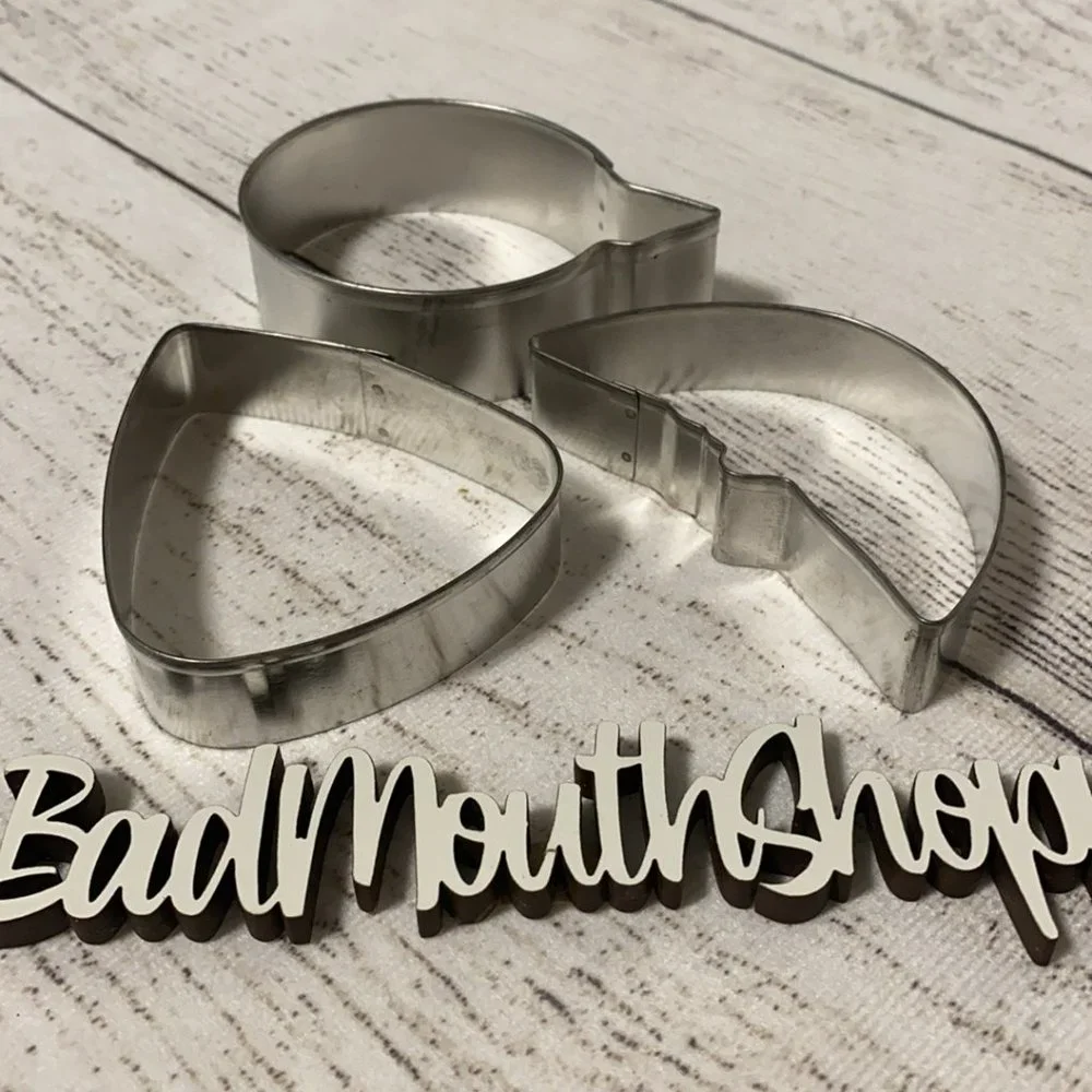 Set of 3 Vintage Metal Cookie Cutters - Candy Corn, Moon, Letter Q