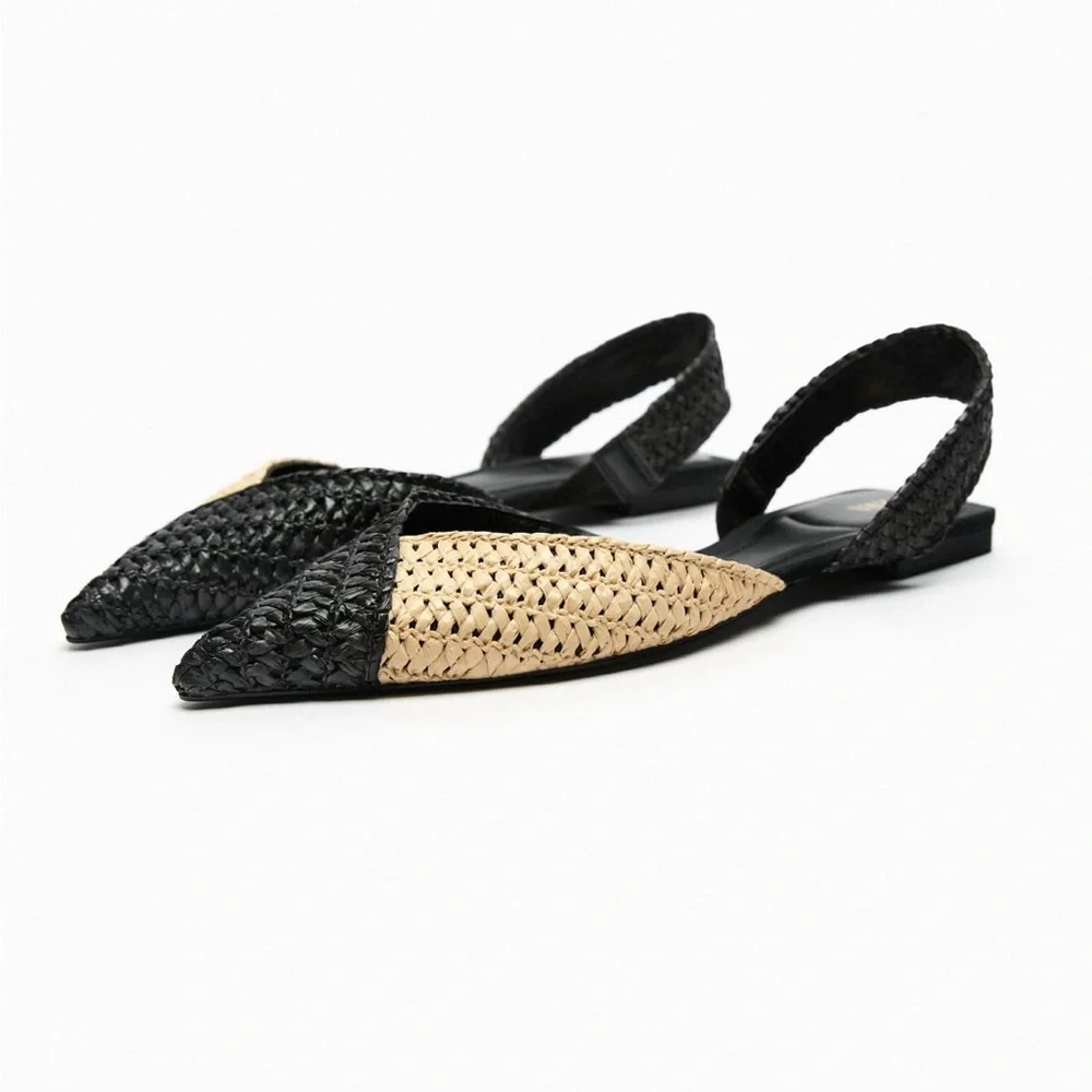 Zara flat raffia