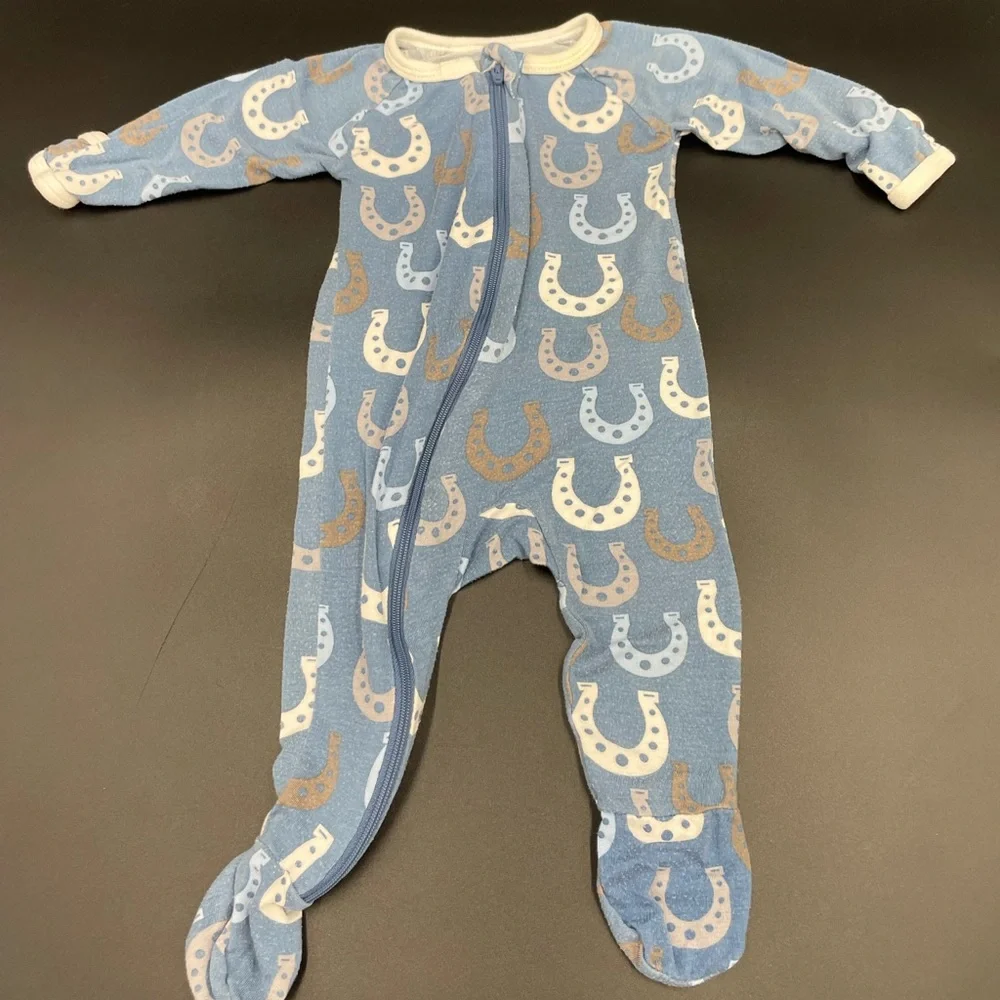 Bestaroo boys infant 3-6 months Horseshoe Footie PJ
