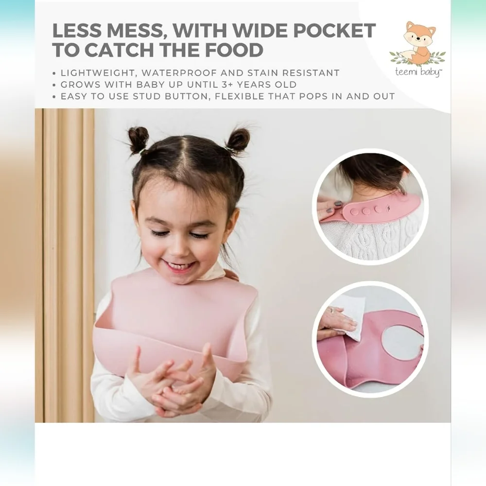 teemi baby adjustable food bib
