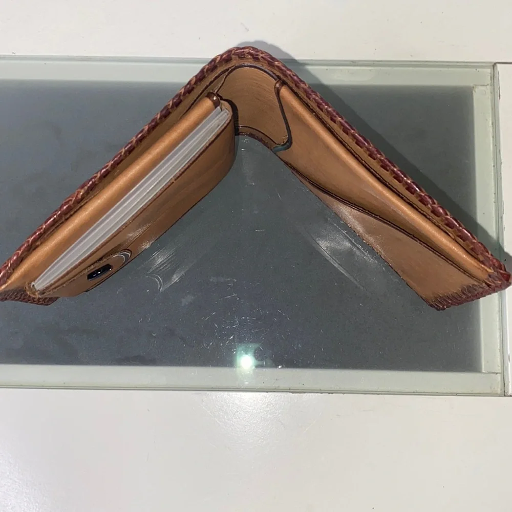 Vintage Tooled Leather Horse & Barn Country Western Wallet Billfold