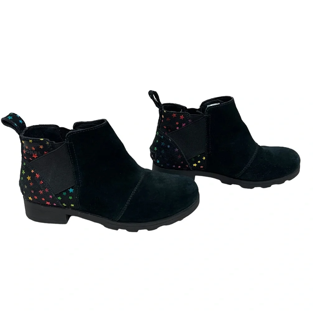 Sorel Emelie youth girls suede Chelsea ankle booties size 4