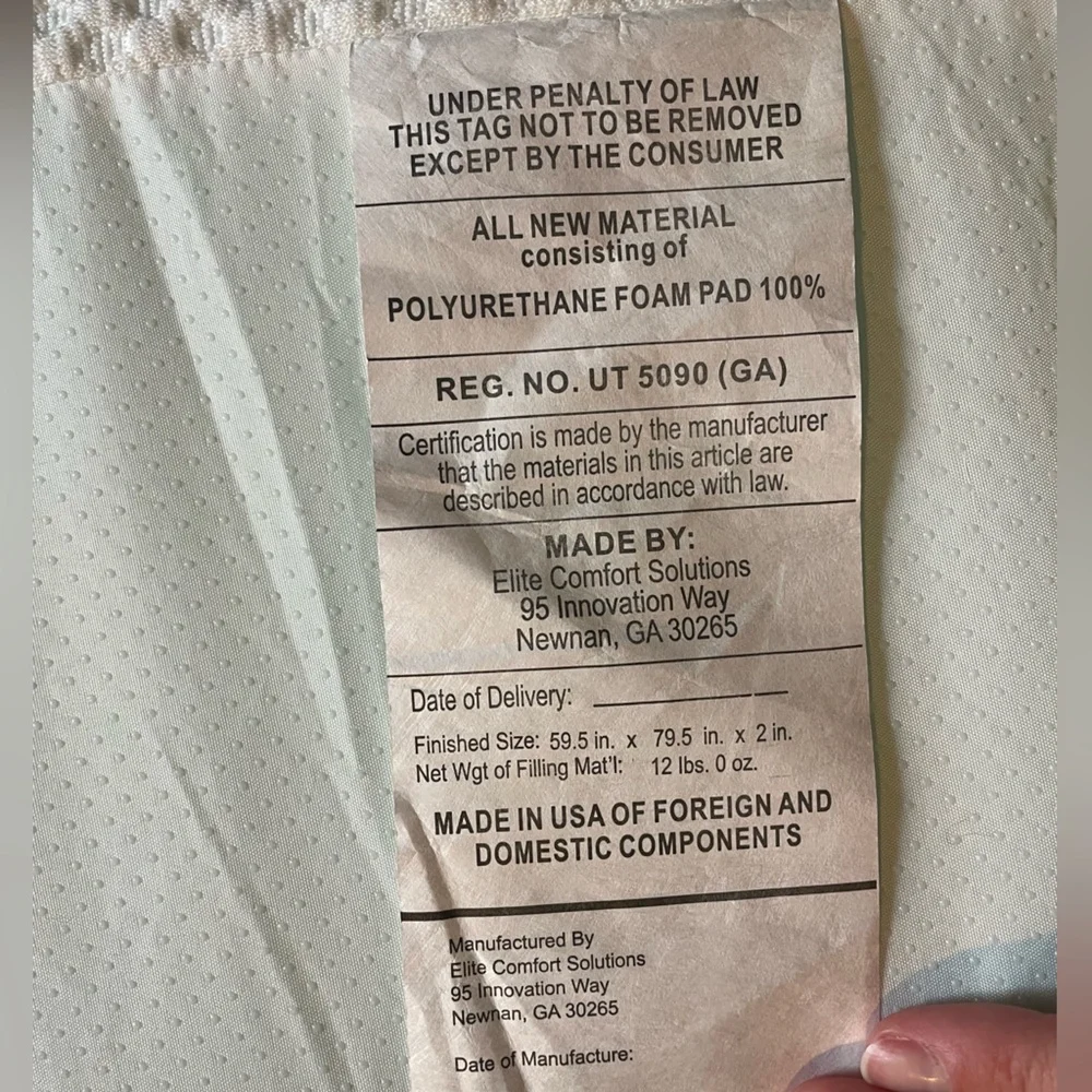 Memory Foam 2” memory