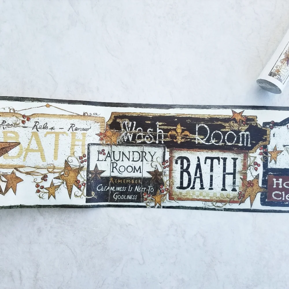 Wallpaper Border Country Bath Laundry