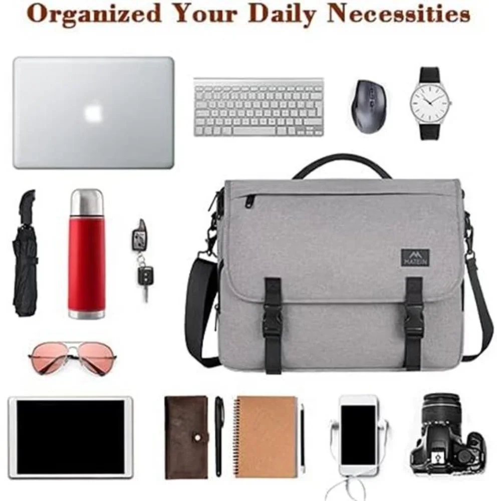 Business Briefcase Men Women Durable Water Resistant Laptop Bag w Shoulder Strap