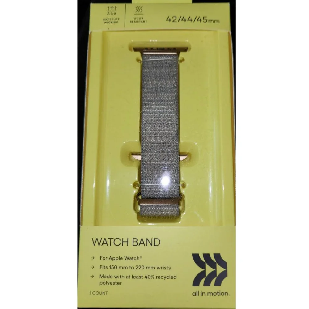 All In Motion Apple Watch Nylon Band 42/44/45 MM Gray