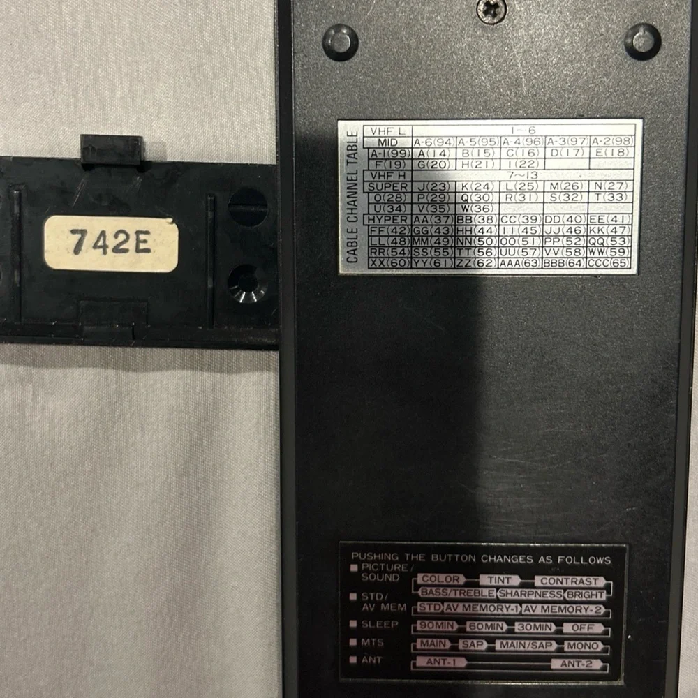 PIONEER CU-SD007 Remote Control Unit SD-P401 SD-P501 VCR Video Disc TV Volume