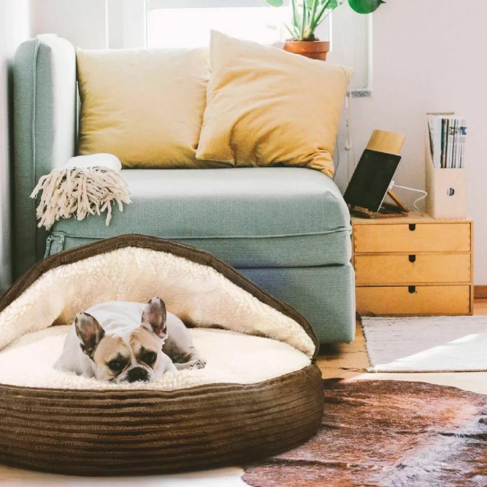 Fleecy Pet Cave Round Soft Bed for Small Dog