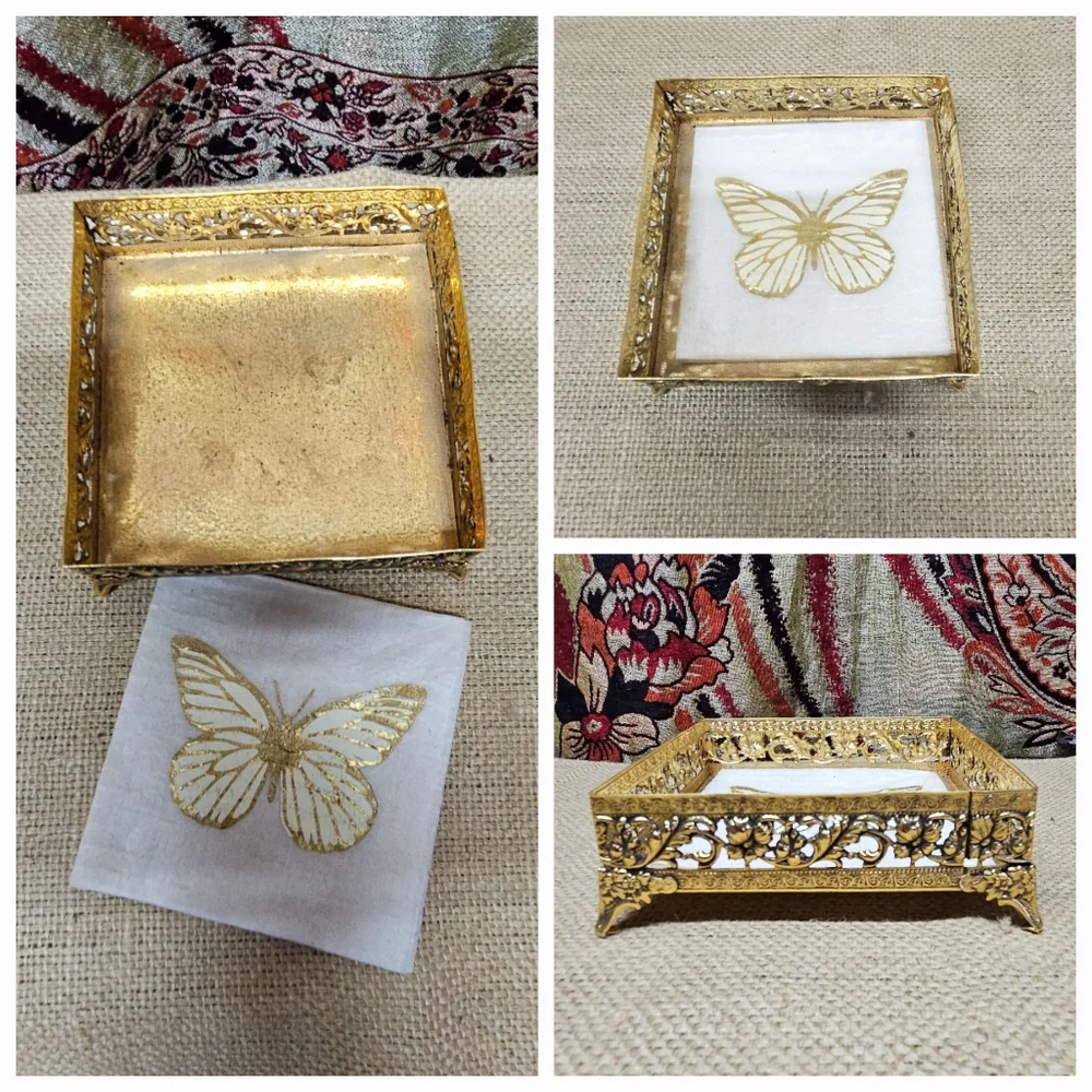 Vintage Filigree Square Napkin Holder