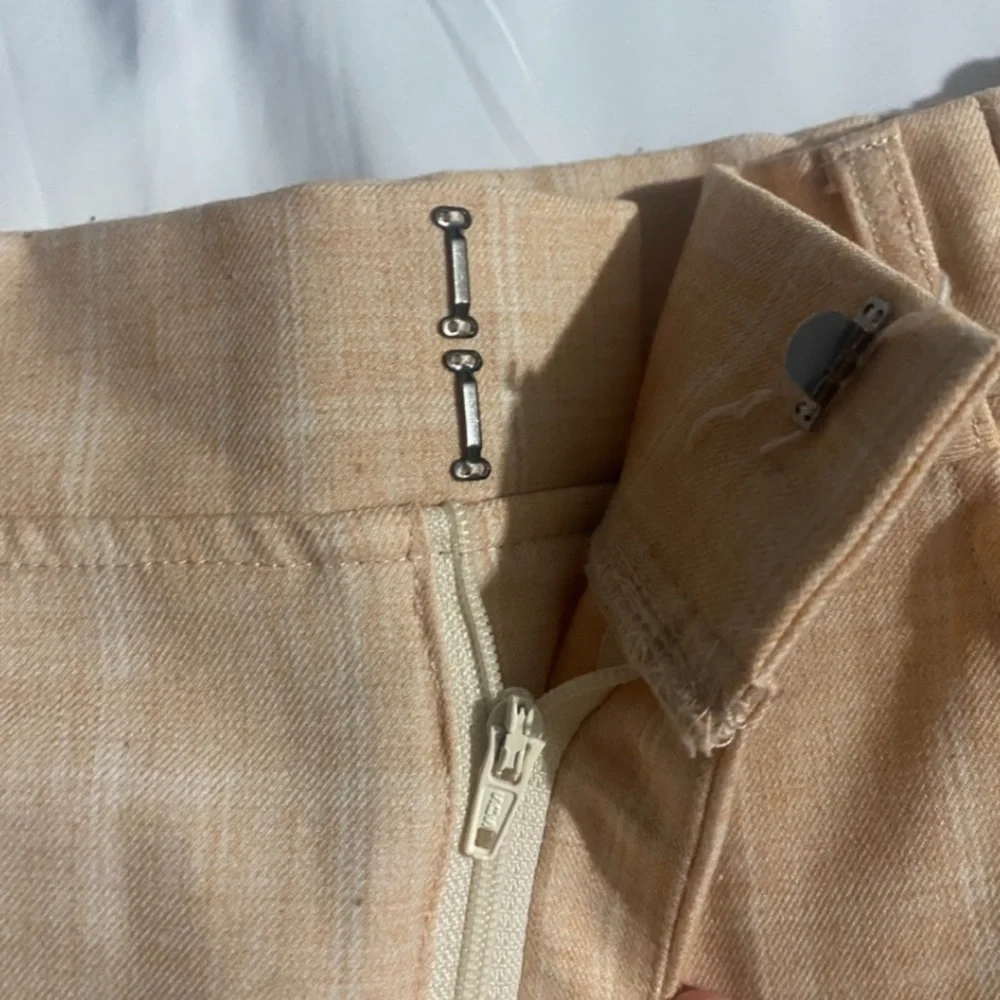 Emory Park High Waisted Plaid Print Elastic Waist Peach Shorts