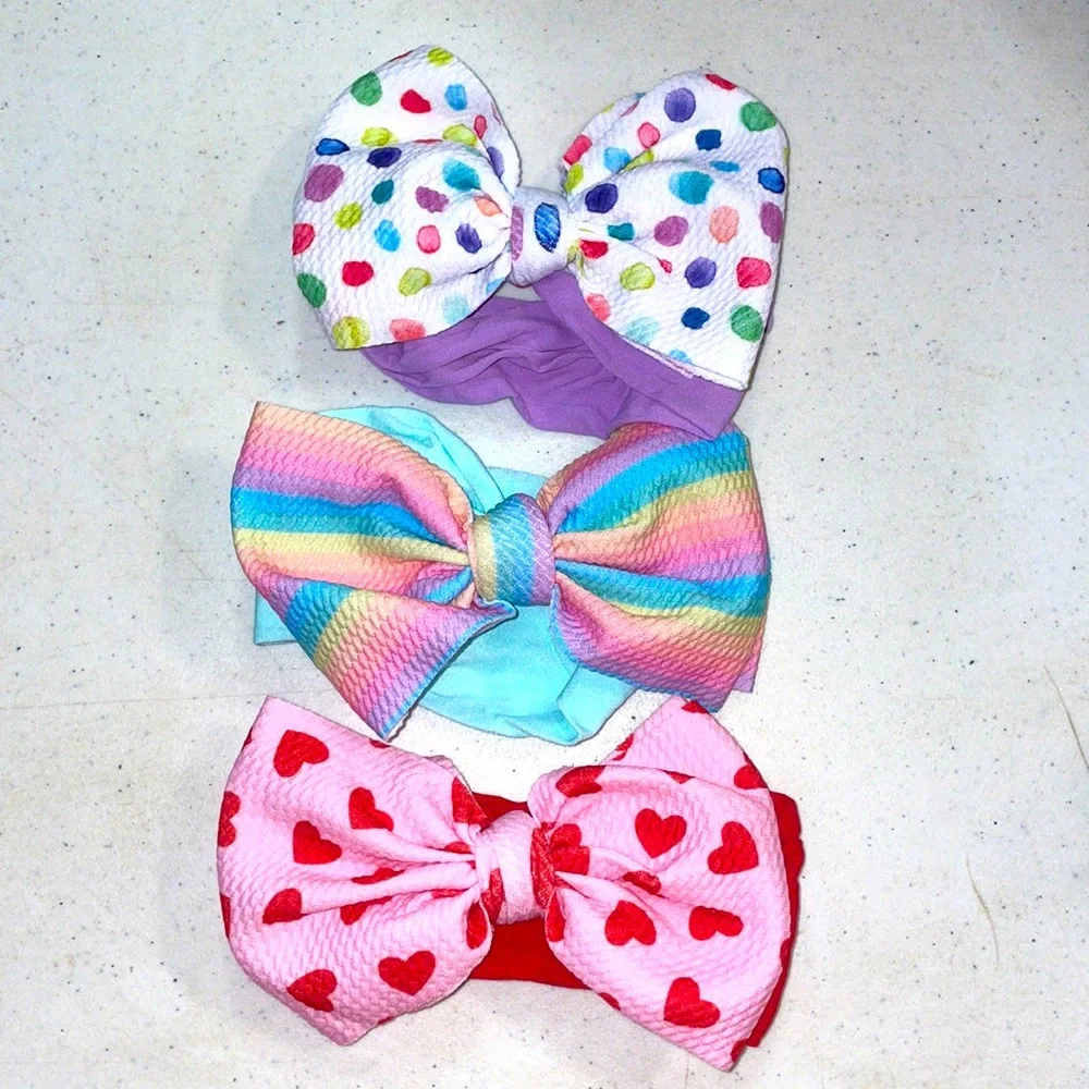 🎉HP🎉NWT 3 Pack 6” Large Headband Hair Bows