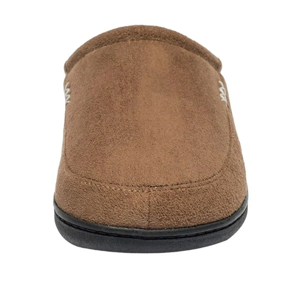 Mens Warm Slip On Sz 47/48 Lined Outdoor Indoor Slipper Memory Foam Suede Plush