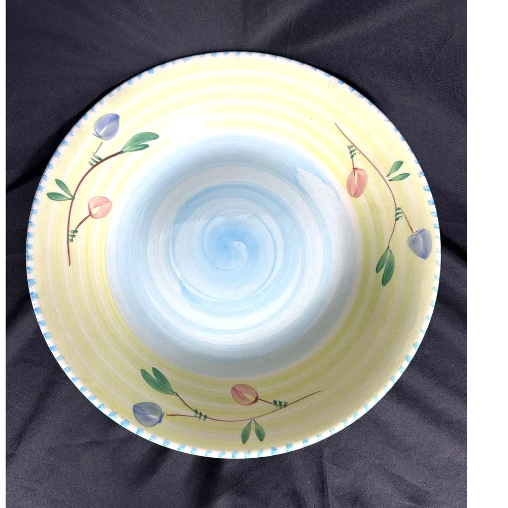 Villa Romana Hand Painted Large Pasta Salad Serving Bowl Italy-15.5