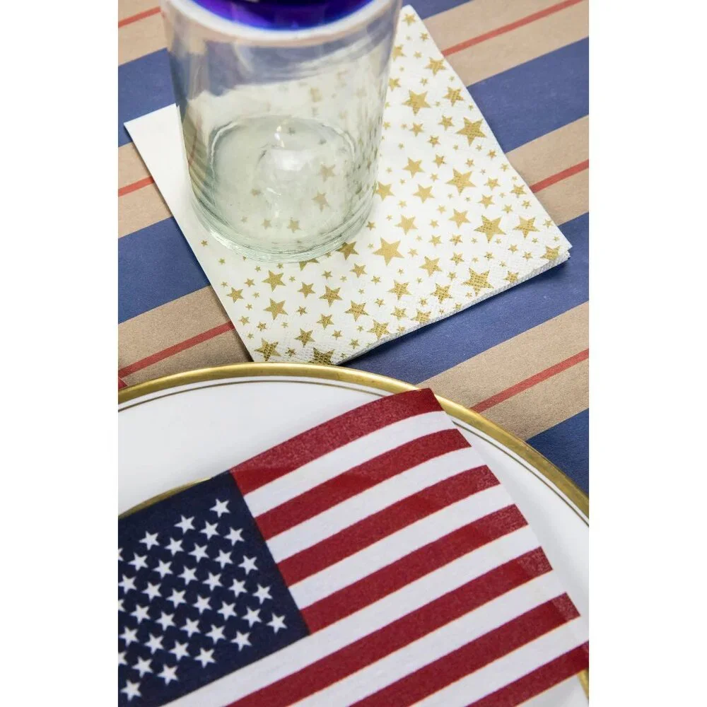 Paper Napkins Shining Stars 1 pack of 20 / Hester & Cook Ivory & Gold NIP