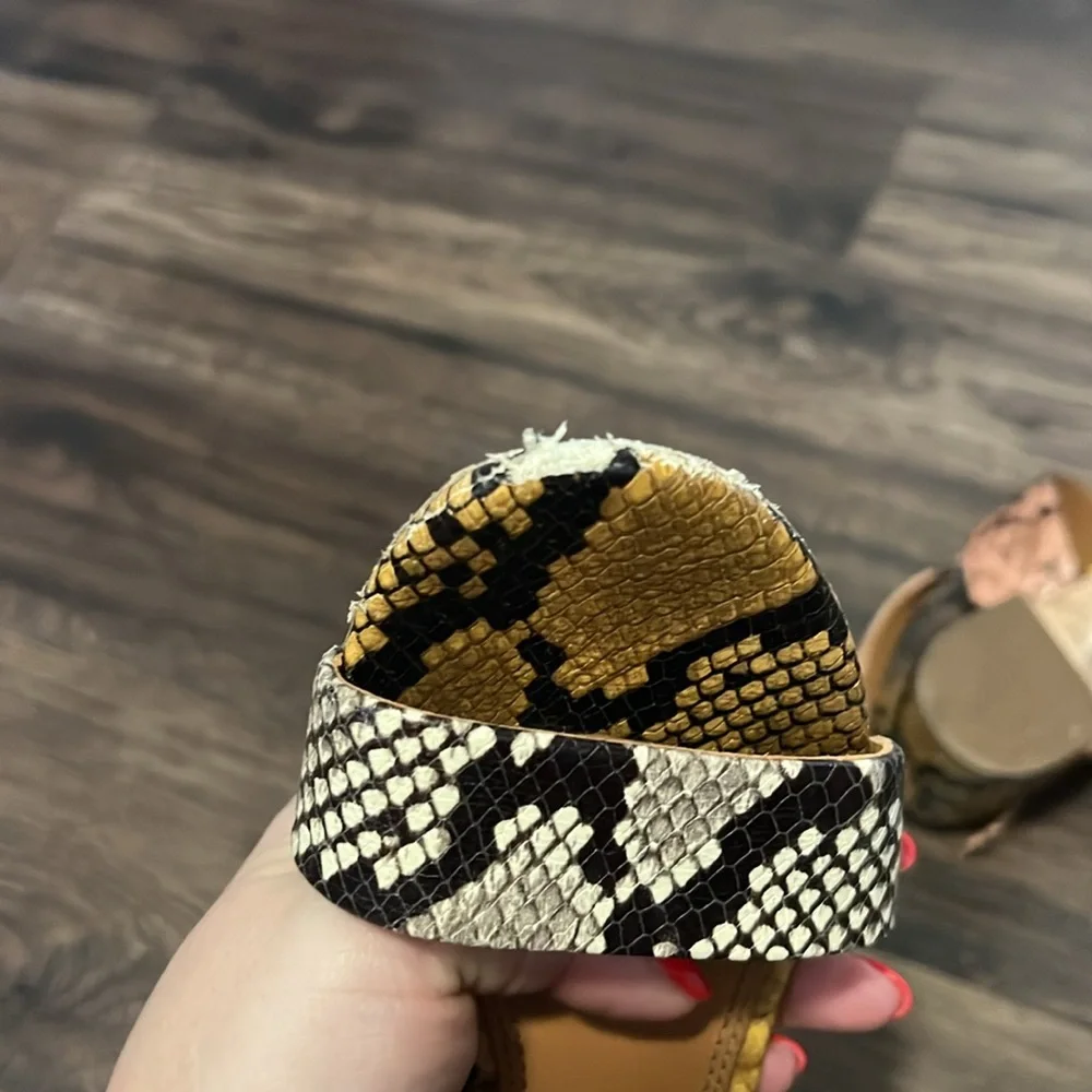 Tory Burch Multicolor Snake Print Strappy Heeled Sandal
