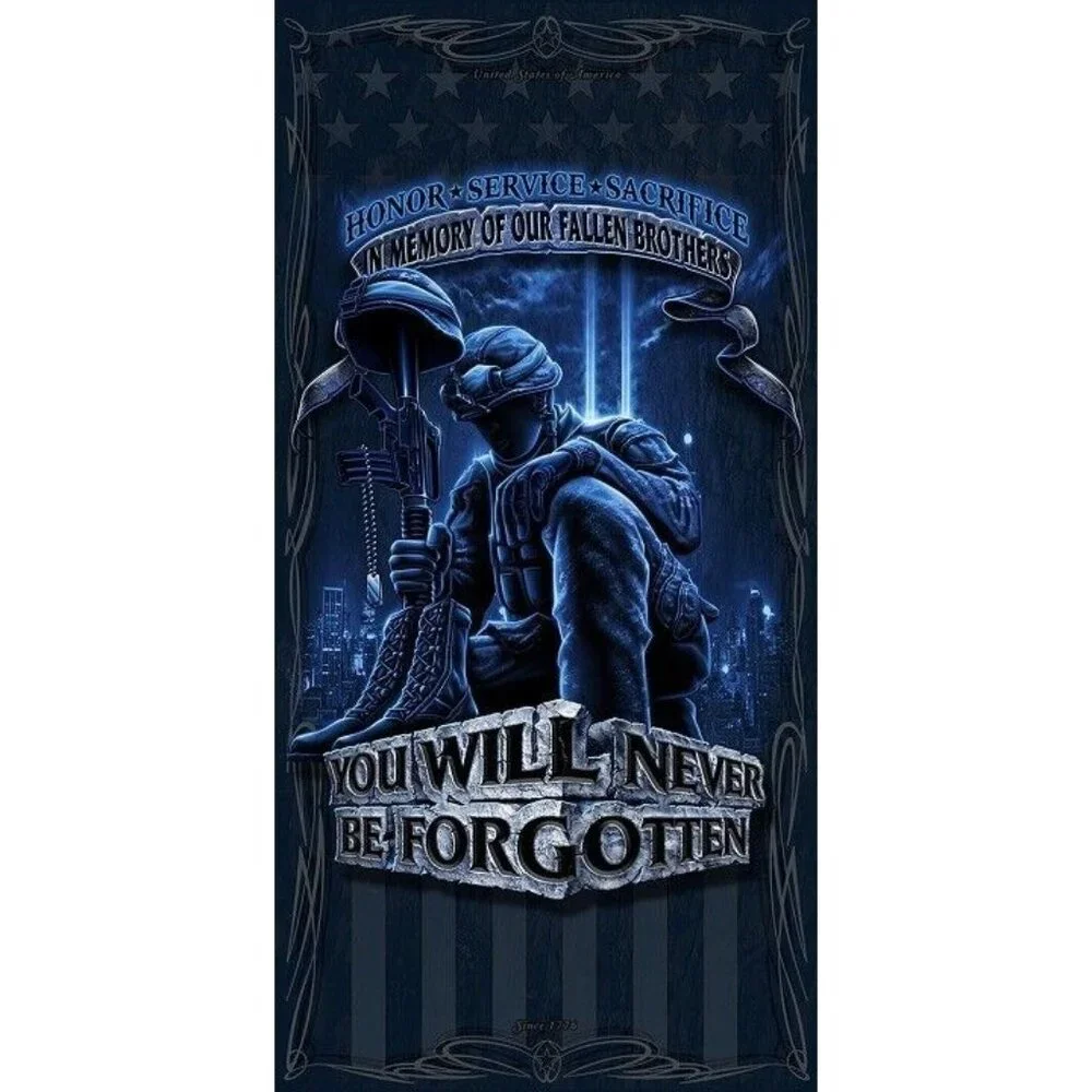 New Never Be Forgotten Beach Bath Pool Gift Towel American Soldier Army Marines