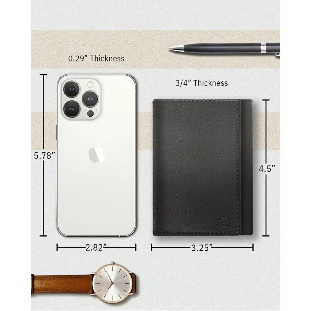 Men - Slim RFID Blocking Wallet for Securing Personal Data - Front Pocket