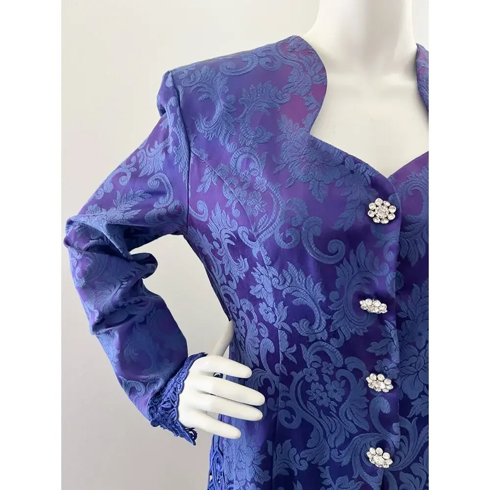 vintage 80s / 90s Scott McClintok 2pc Suit Seet  / brocade jacket skirt set