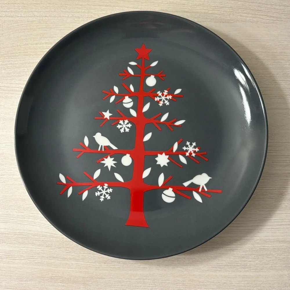 Crate&Barrel Red Tree Platter NWT