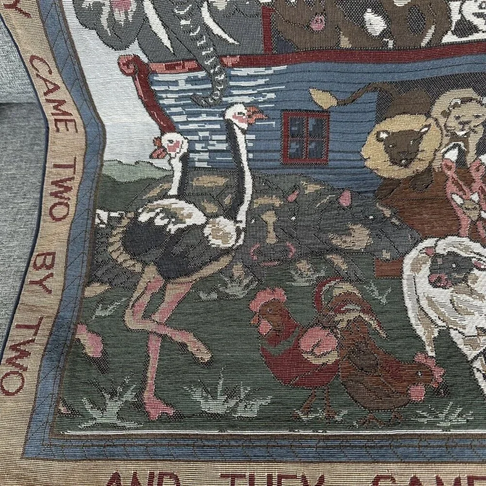 Wall Tapestry Noah's Ark And They Came Two by Two Nursery Child Room