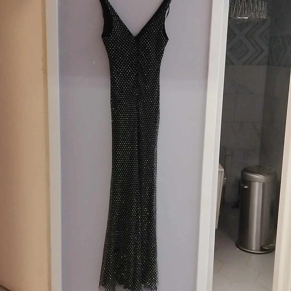 Rhinestone Black Dress Bessie & Adams