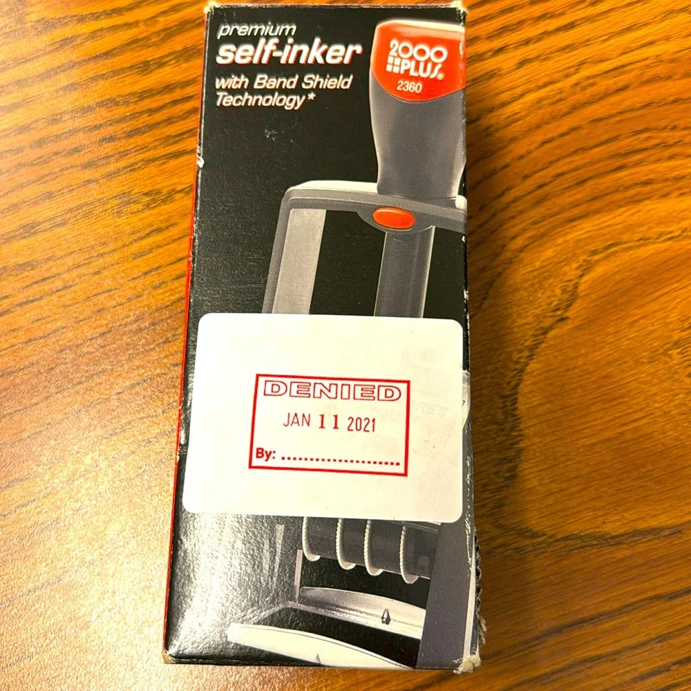Premium self-inker with Band Shield Technology. Never used except to test.