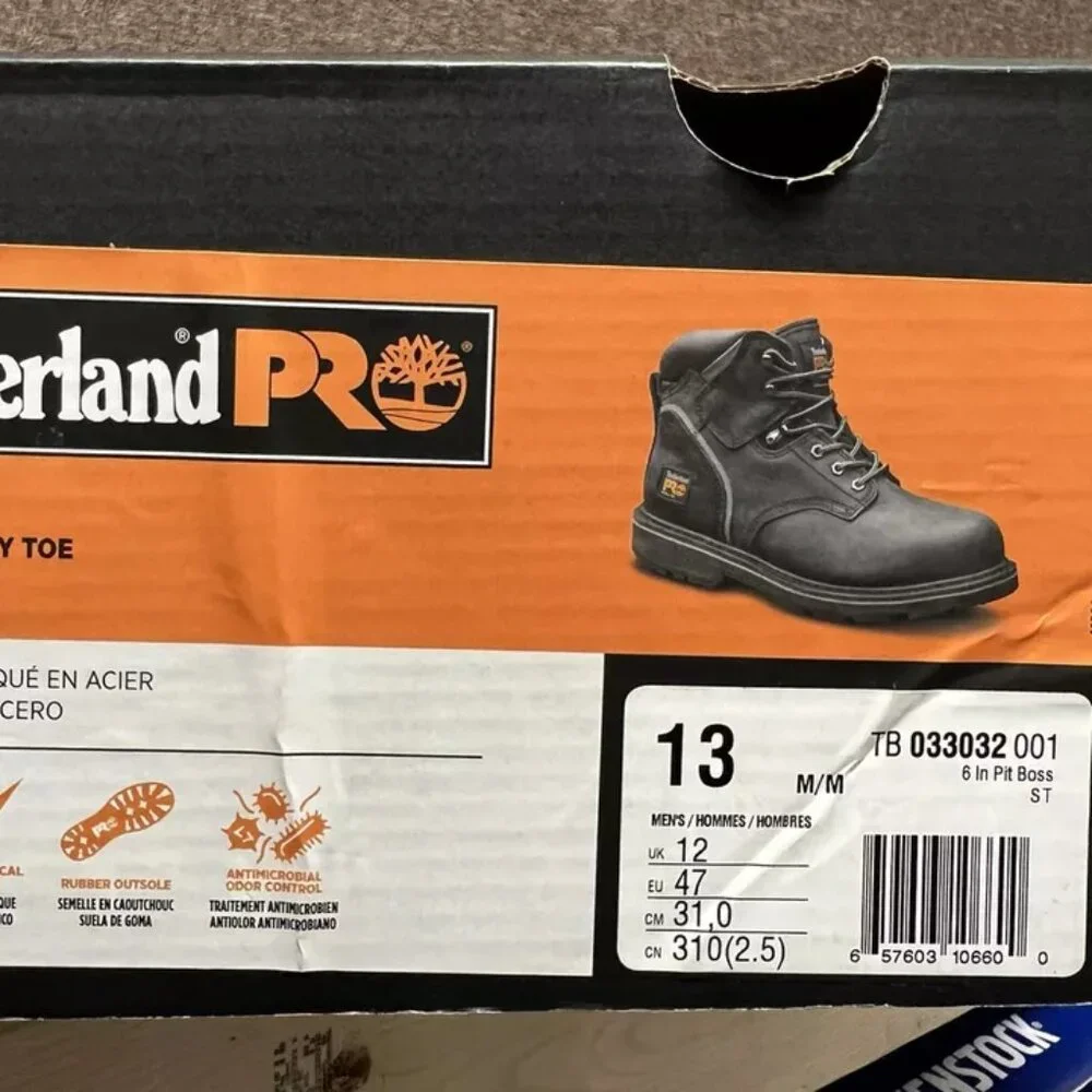 Timberland Pro Mens 6” Pit Boss Work Boots Steel Toe Black Size 13 M