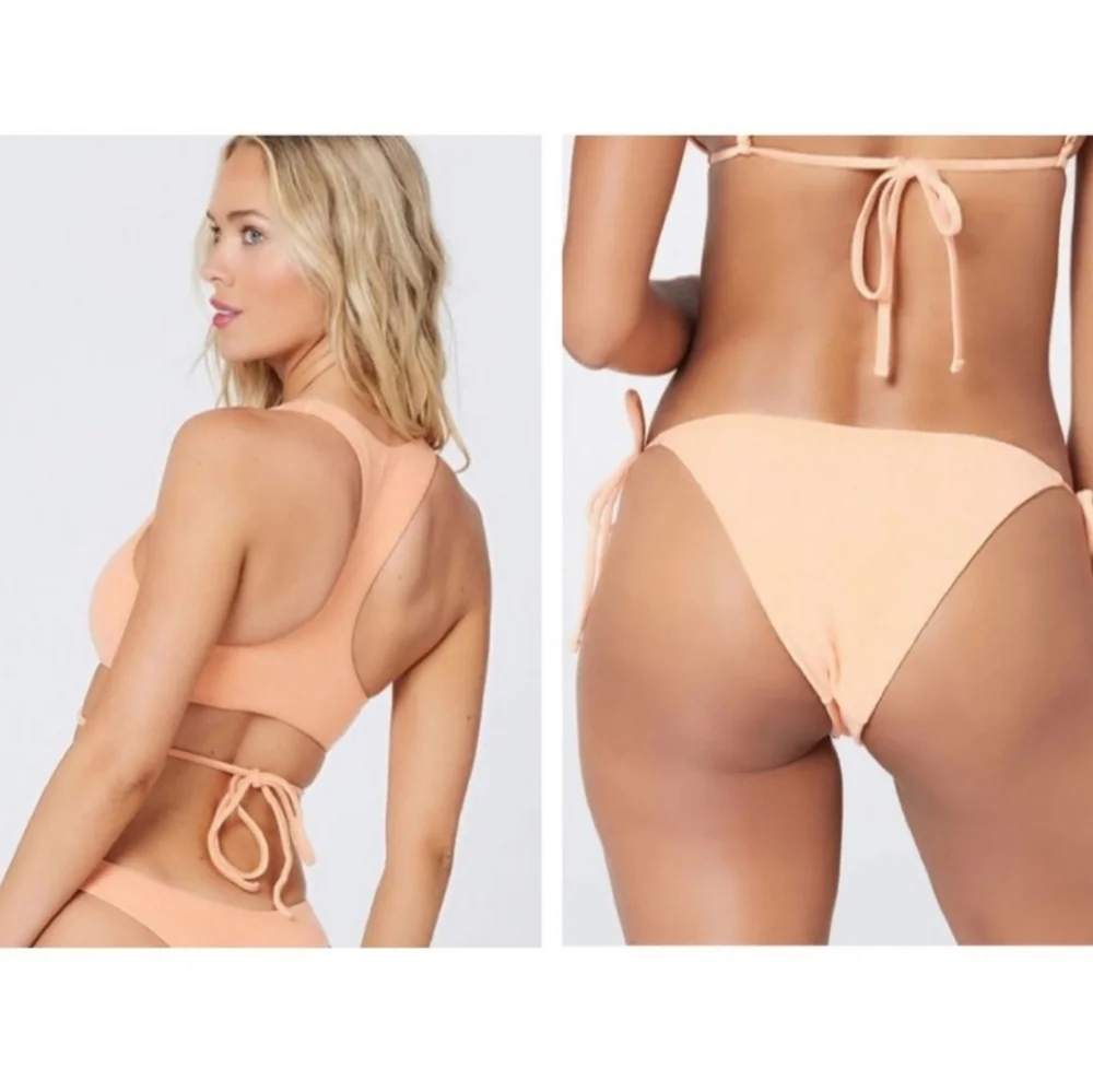L*Space Terrycloth 2Pcs Bikini Swimsuit Set Dax Top and Lennox Bottom Classic S