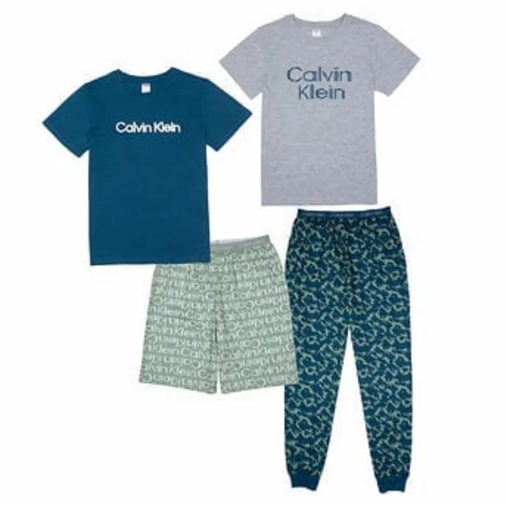 Calvin Klein Youth 4-piece Pajama Set, Camo