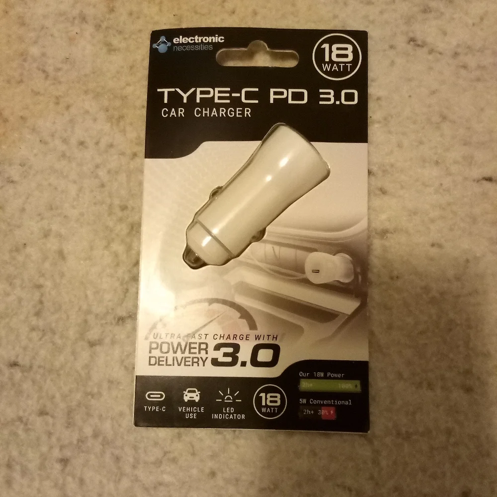 Electric Necessities 10 Watt Type-C PD 3.0 Car Charger Never opened