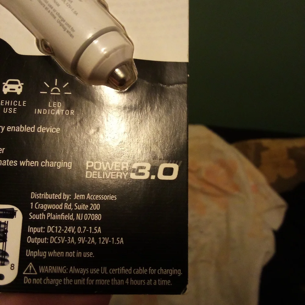 Electric Necessities 10 Watt Type-C PD 3.0 Car Charger Never opened