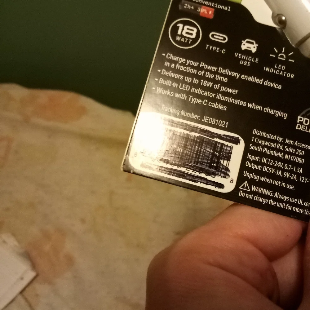 Electric Necessities 10 Watt Type-C PD 3.0 Car Charger Never opened